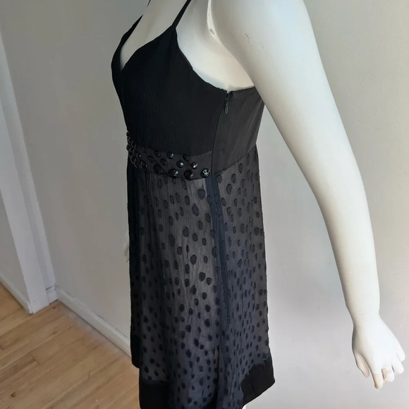 NWTEsprit  Women Black Silk Mini Cocktail Dress Size US 6 - Picture 3 of 12